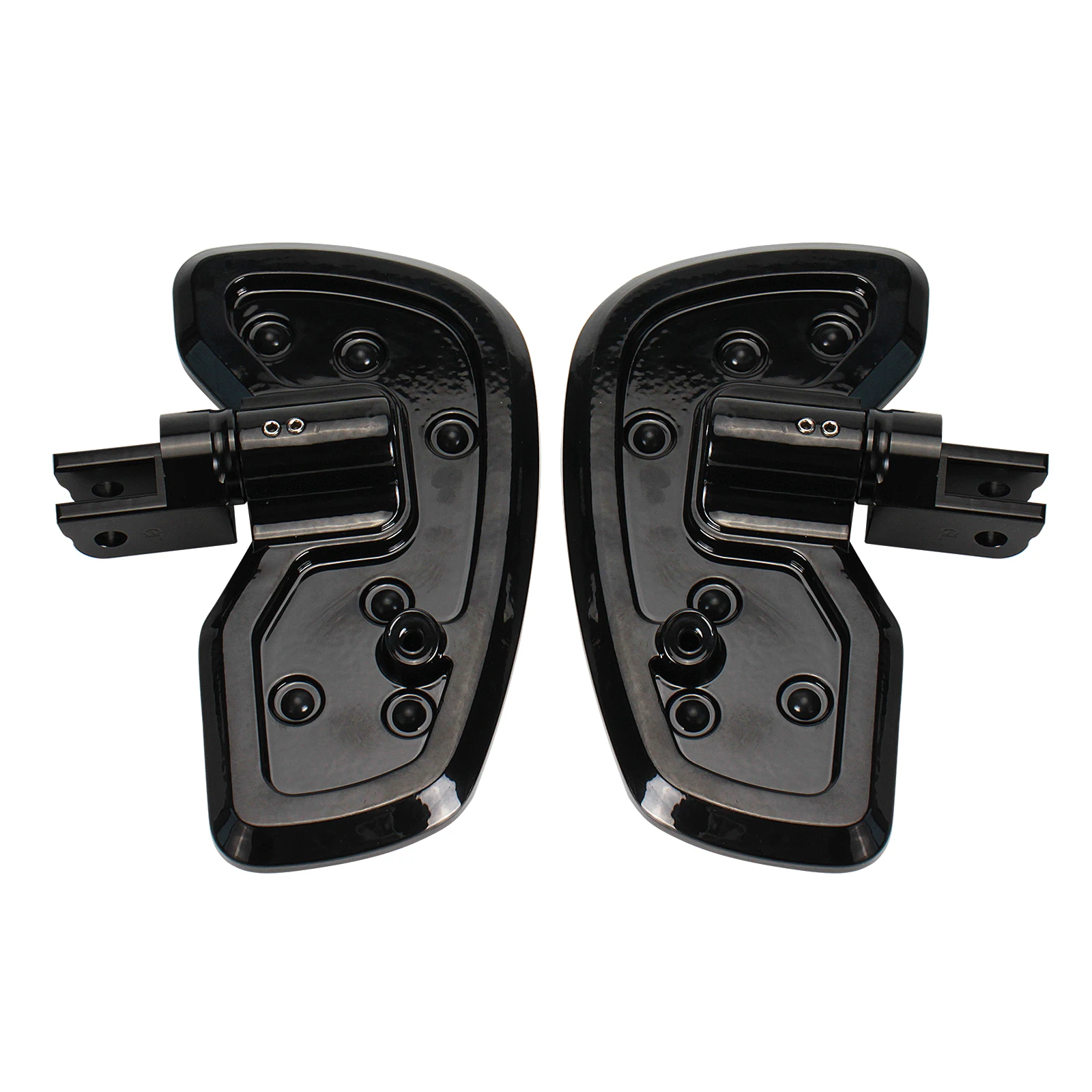 1 Pair Black/Chrome Front Rider Floorboards Footrest For Honda Gold Wing GL1800 2001-2024 Aluminum Motorcycle driver foot pedals