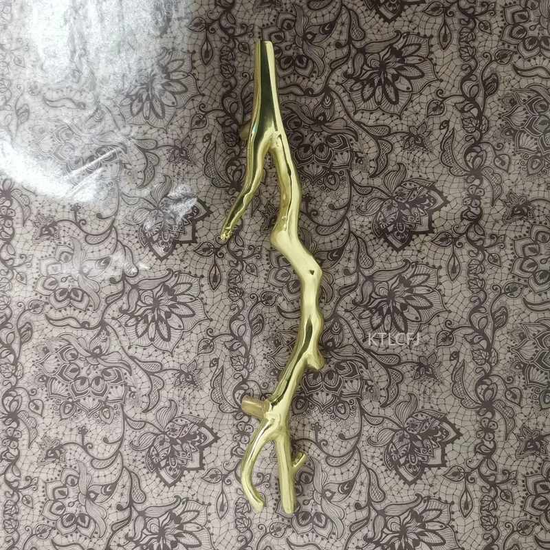 Retro Brass Branch Shape Handle Locker Bookcase Cabinet Pure Copper Cabinet Door Handle