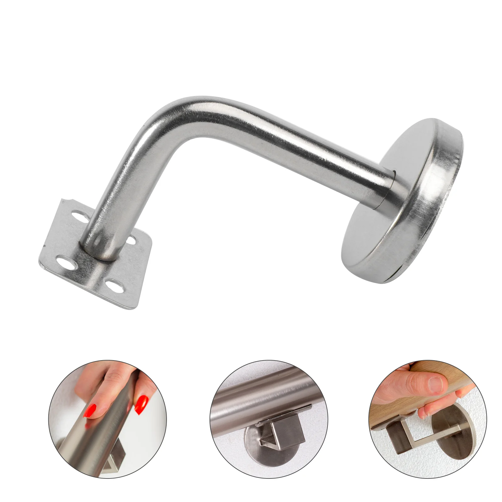 5 Pcs Stainless Steel Handrail Bracket Heavy Duty Anti Corrosion Elegant Easy Install Suitable Hotel Restaurant Gym