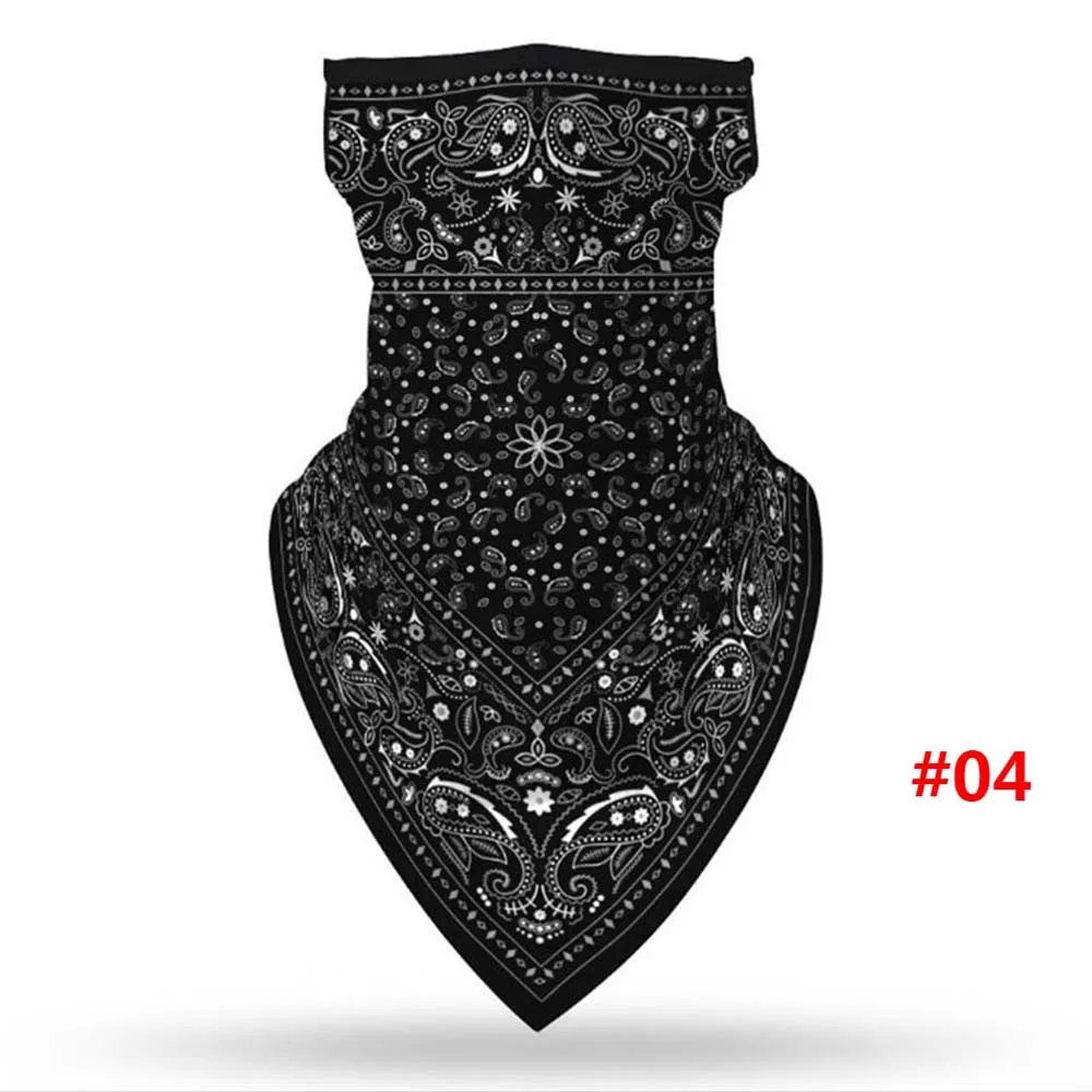 

Men Multi-functional Riding Cycling Bandana Protective Silk Ear Loops Face Mask Mouth Mask Neck Protection Wrap Scarf
