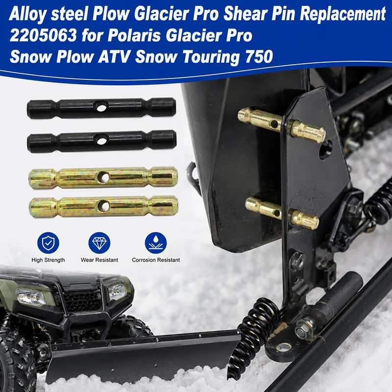 Alloy steel Plow Glacier Pro Shear Pin Replacement 2205063 for Polaris Glacier Pro Snow Plow ATV Snow Touring 750