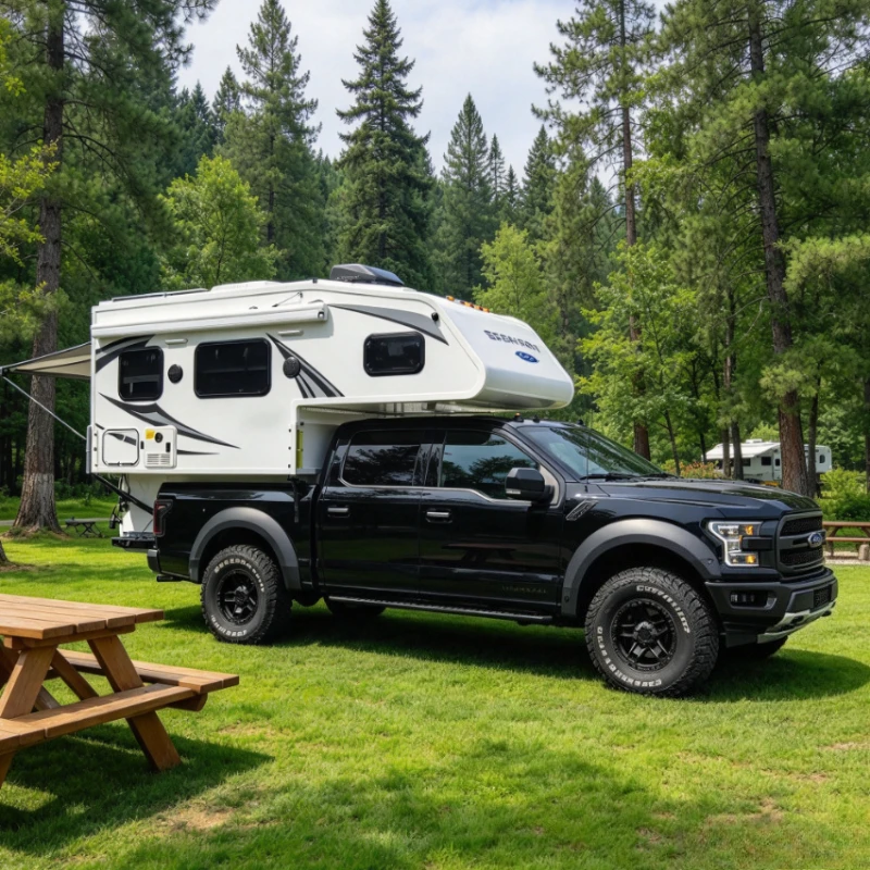 Customized Hard Shell Pickup Truck Camper Fiberglass Waterproof Off Road Truck Bed Camper for Outdoor Camping Travel