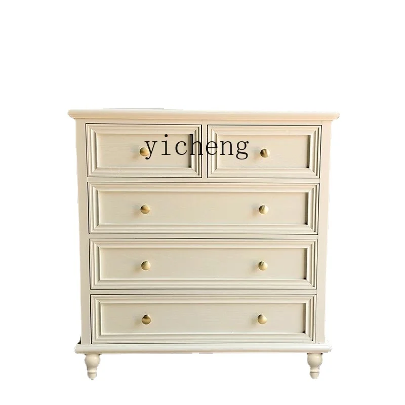 

YY Solid Wood Complete American Chest of Drawers Bedroom Light Luxury Master Bedroom Chest of Drawers Nine-Drawer Cabinet Home