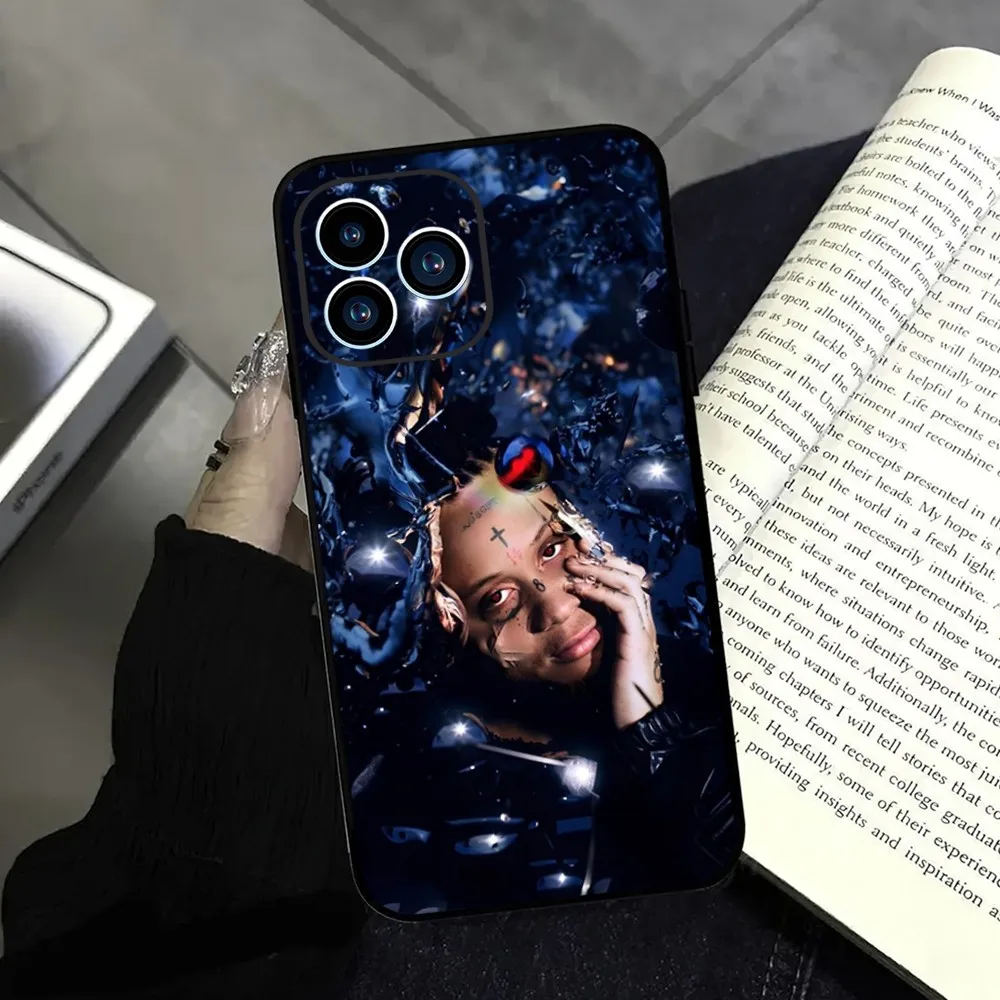 Rapper T-Trippie Redd Phone Case For iphone13 12 11 14 15 Pro Max XS Max XR X 14 15Plus Black Silicone Soft  Cover