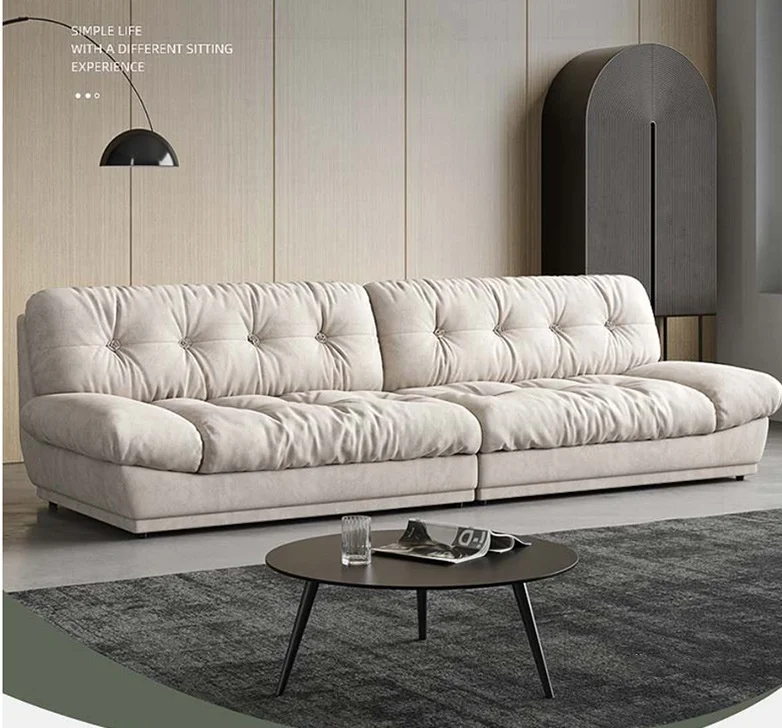 for Factory Direct Sales Luxury Fabric Feather Lounge Sofa Sectional Upholstered Couch Italian Design Sofa Sets Hotel Apartment