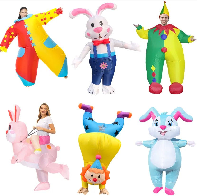 

Easter Bunny Adult Kids Funny Cute Rabbit Cosplay Suit For Performance Festival Carnival Party Clown Inflatable Costume