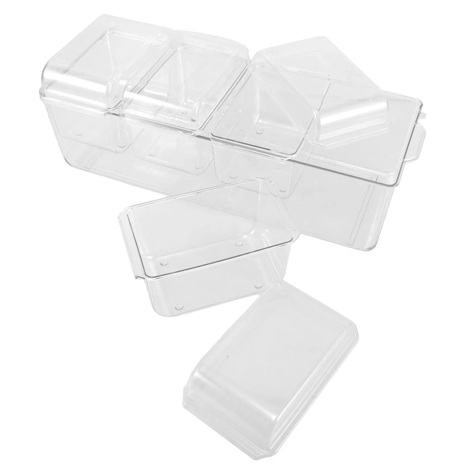 

1 set Ice Chilled Condiment Holder Set Detachable Multi Compartment Serving Tray Large Capacity Clear Salad Meal Prep Container