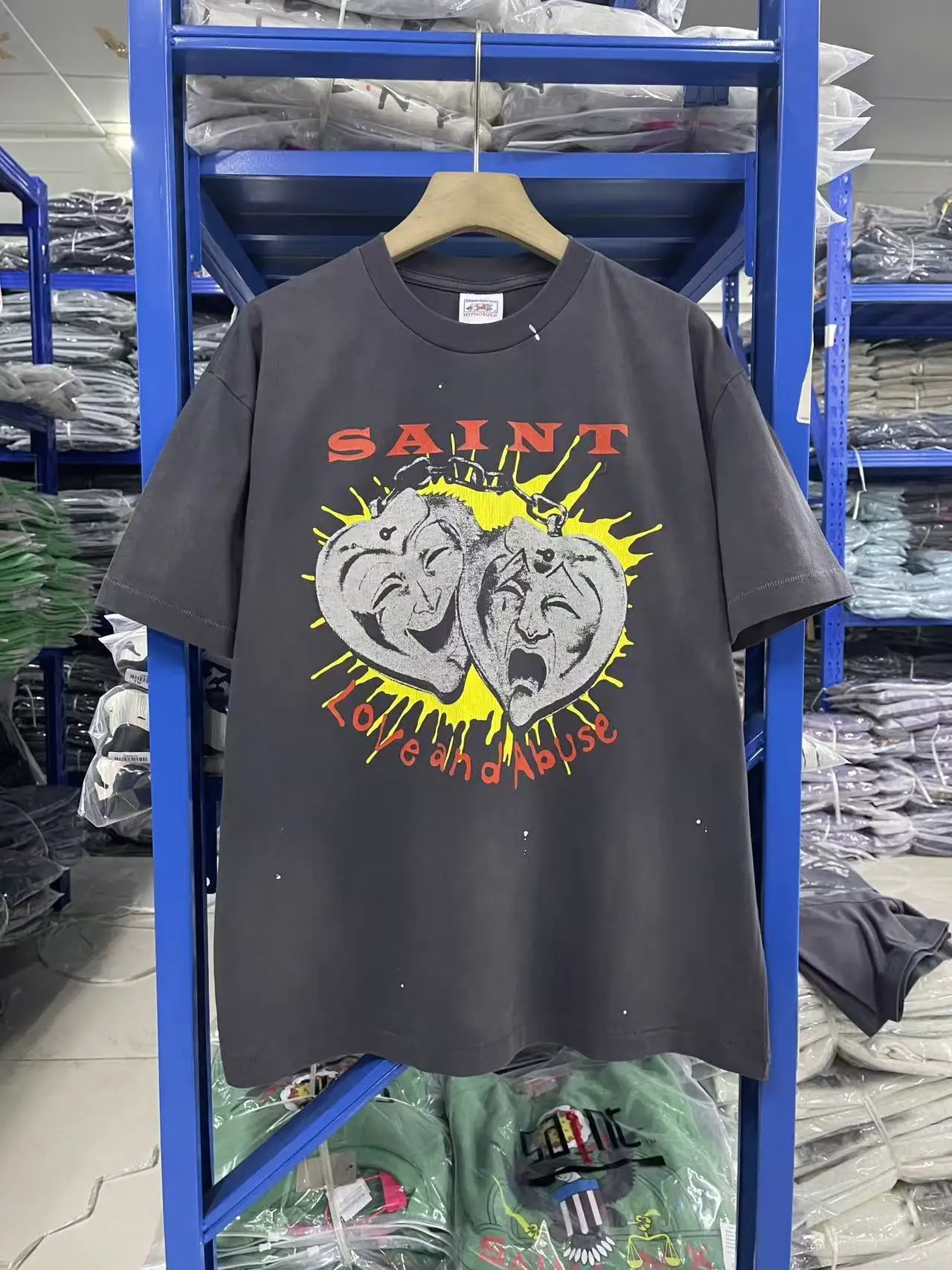Nice Washed MASK Vintage SAINT T Shirt Men Women High Quality 2025ss Summer Style Tee Tops T-Shirt