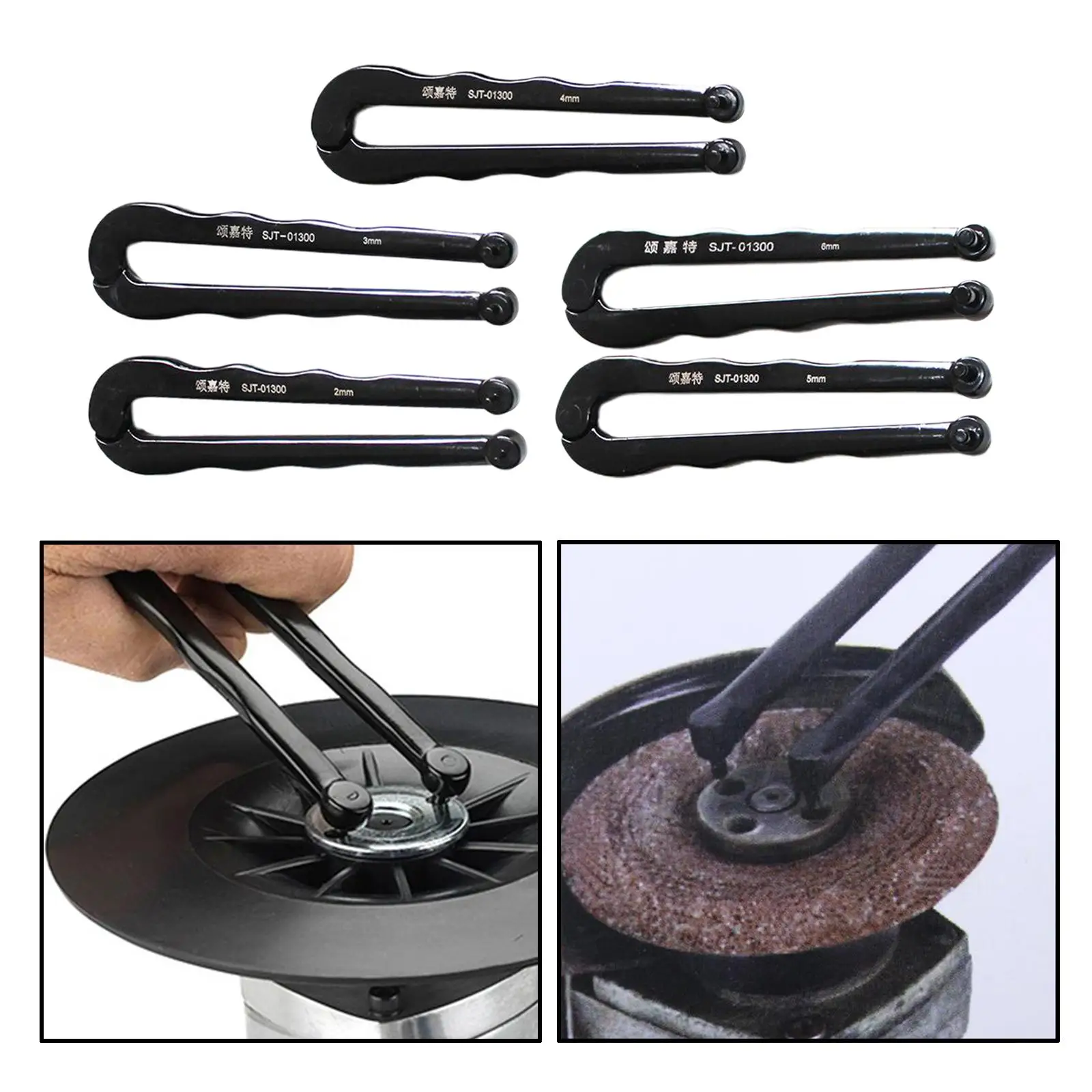 Adjustable Face Pin Spanner Angle Grinder Wrench Pin Tool for Round Nut