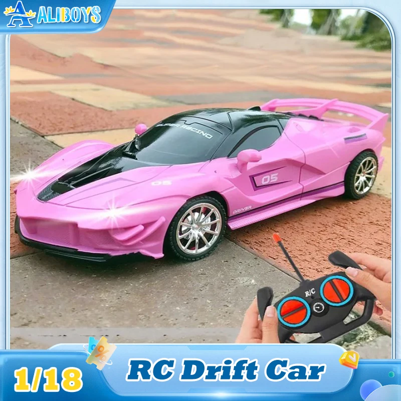 1:18 RC Car 2.4G High Speed Remote Control Racing Car with Light Drift Racing Vehicle Model Children's Christmas Gift Kid Toy