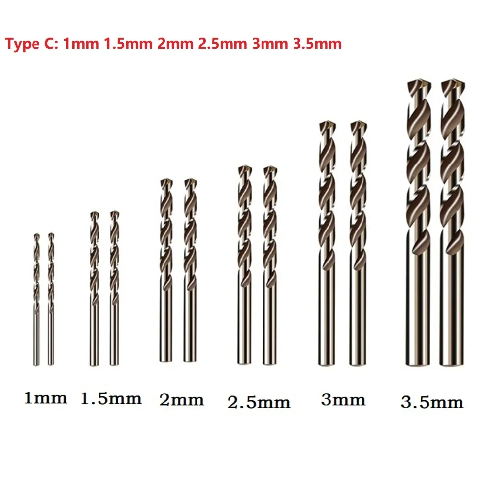 

10pcs Titanium Coated Cobalt Drill Bits HSS High Speed Steel Drill Bits Set Hole Cutter Power Tools For Metal Stainless Steel