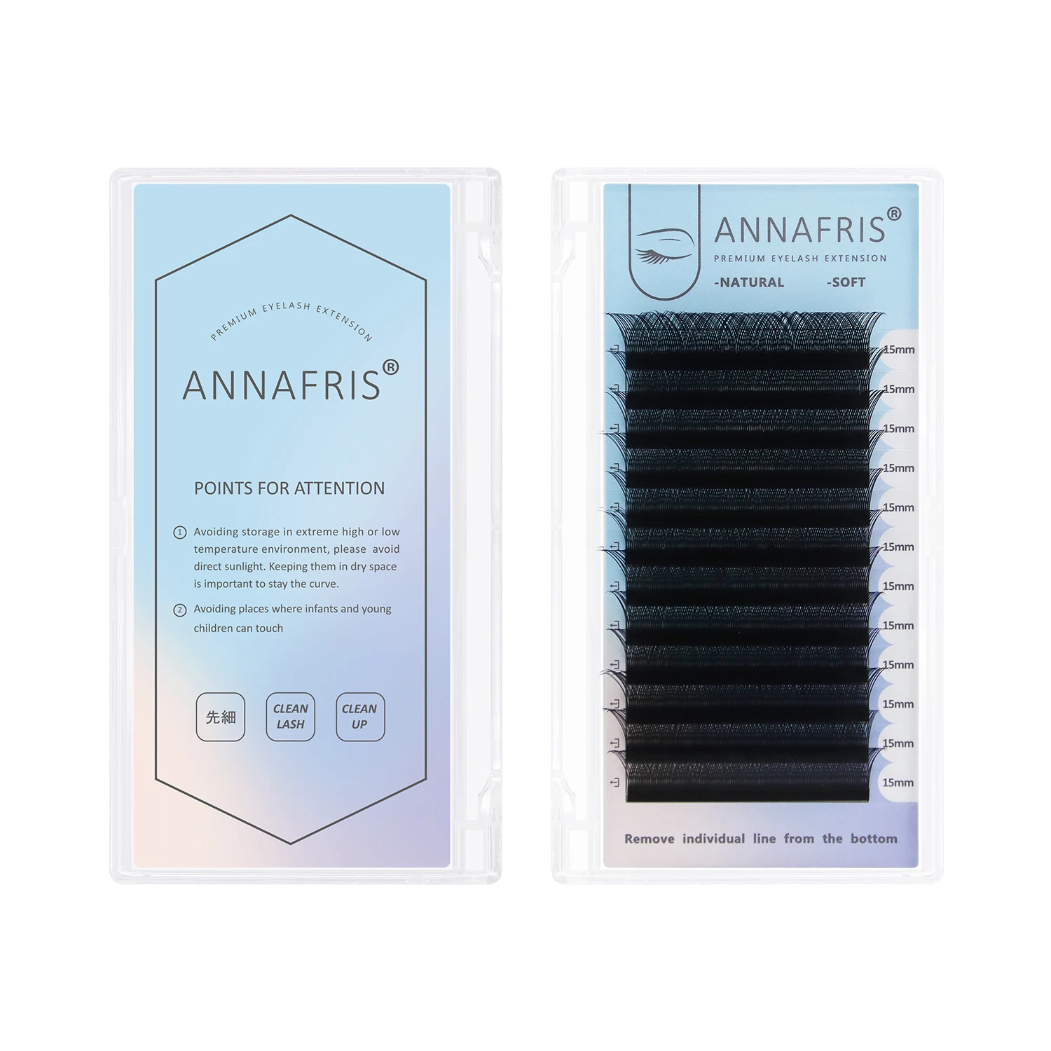 ANNAFRIS YY Shape Lash Extensions 2D Two Tips Premade Volume Fans Mesh Net Cross Natural Soft Light False Eyelashes