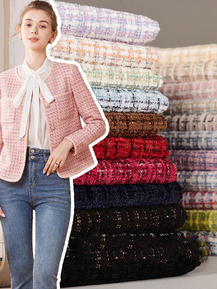 Tweed Fabric Macaron Color Soft Skin Friendly Tweed Clothing,Jacket,Shirt,Skirt,DIY Handmade by Half Meter