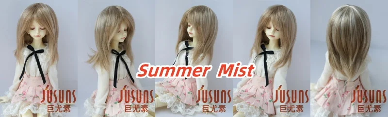 JD762 Natural curls Mid long doll wigs that can be tilted and self trimmed with bangs Full sizes Doll Accessories