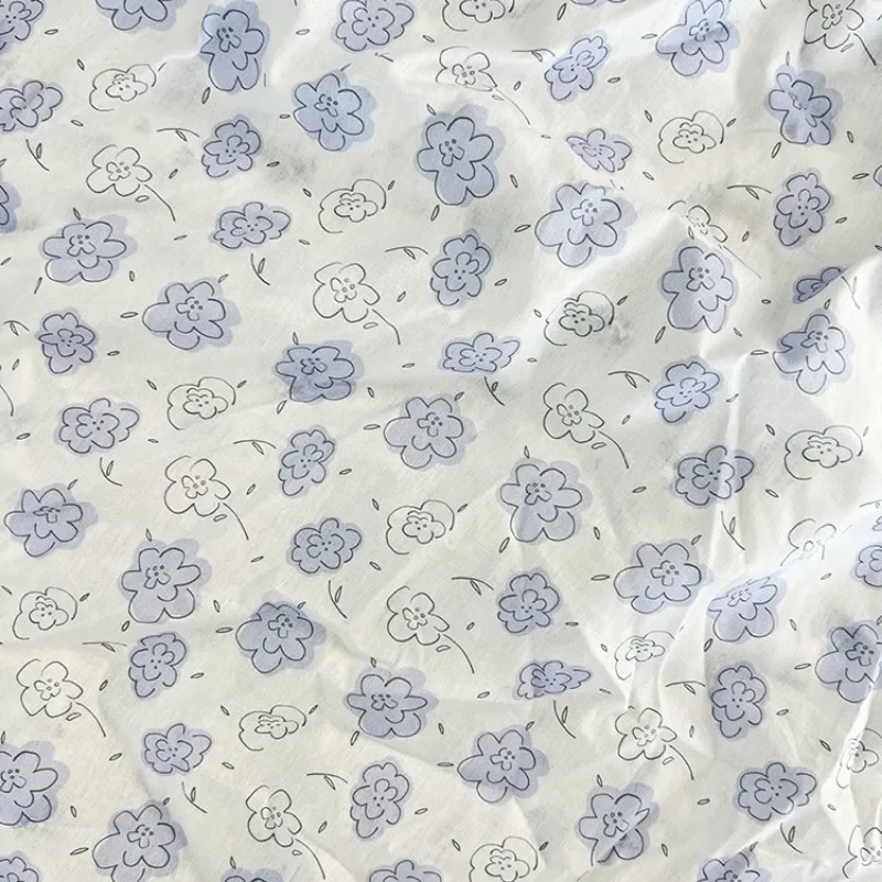 145x50cm High Density 60s Poplin Fresh Small Floral Pure Cotton Cloth Non-Elastic Digital Printing Handmade Fabric