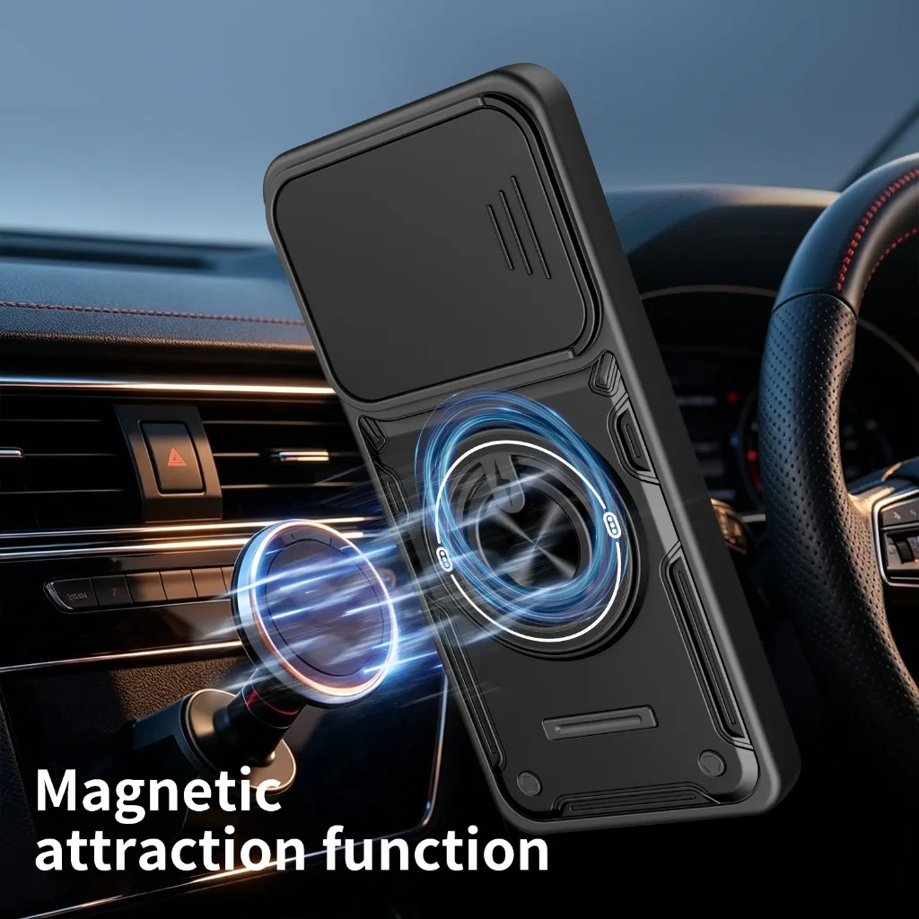 Slide Camera Protector 360° Ring Holder Phone Case for Motorola Moto G56 G85 G86 G05 G06 G15 Power E15 Edge 60 Pro 50 70 Fusion - view 2