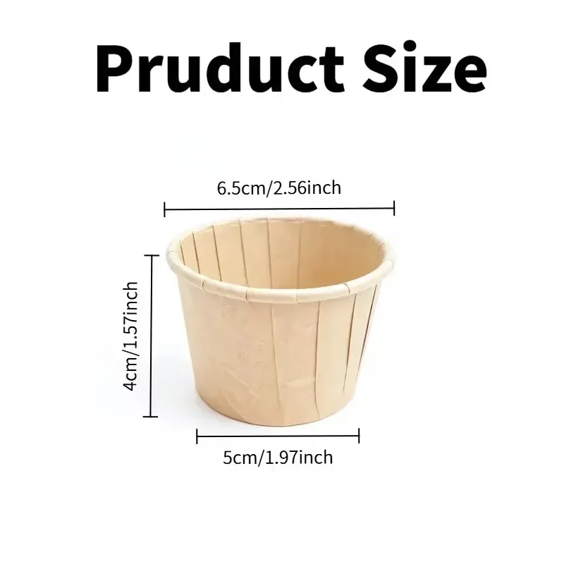 50PCS Kraft Cupcake Liners Greaseproof Oil Resistant Baking Cups Disposable Muffin Wrappers for Cupcakes Brownies Desserts
