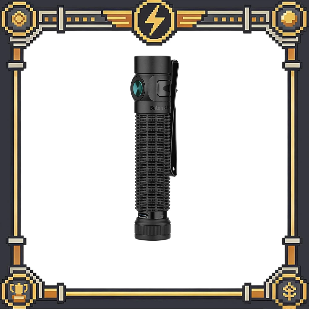 OLIGHT Baton 4 Pro Flashlight 1600 Lumens 200m Black Rechargeable Compact LED EDC Pocket Torch for Camping Hiking Outdoor Use