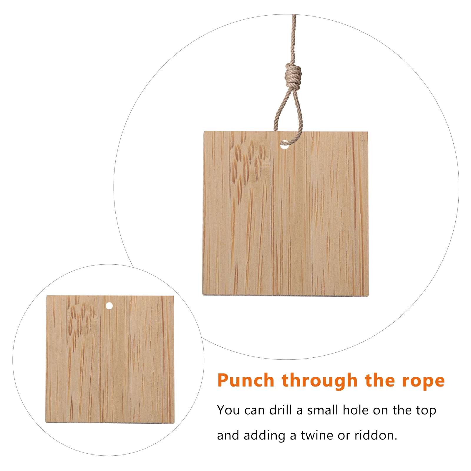 

10pcs Bamboo Slices Material Square Unfinished Diy Blank Chips For Crafting Hanging Tags Painting Carving Projects Handicraft