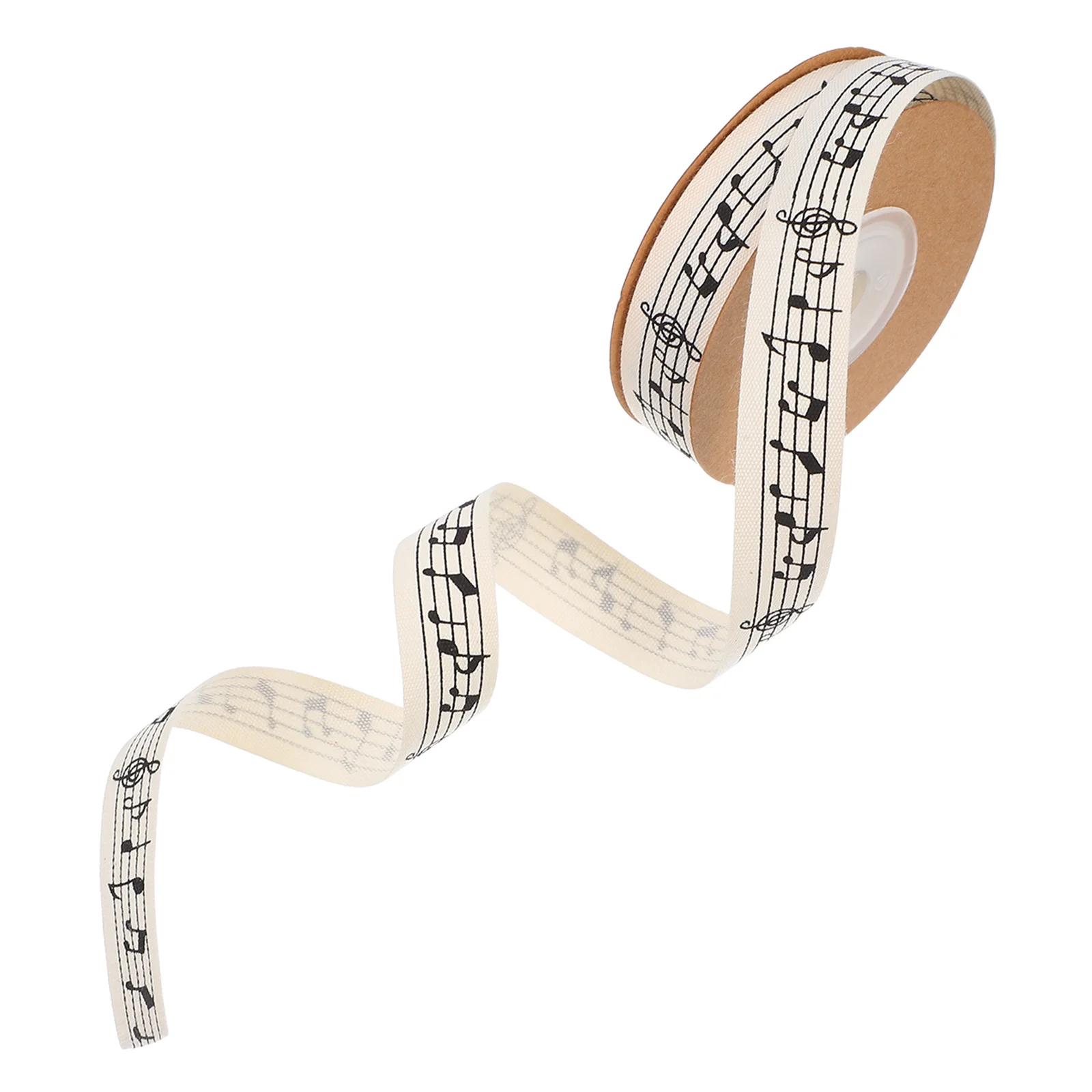 

1 Roll 10M Music Character Cotton Ribbon Premium Ribbed Band for Gift Wrapping Flower Packaging Craft DIY Party Favors Decor
