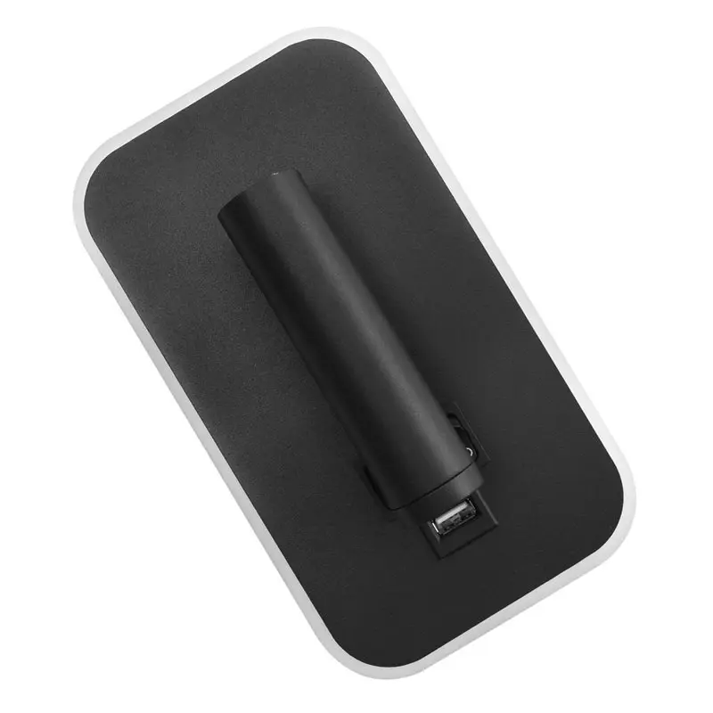 ABUL-1 Piece USB Charging 330 Degree Rotation Adjustable Wall Lamp Bedside Study Reading Sconce Lamp SS Black
