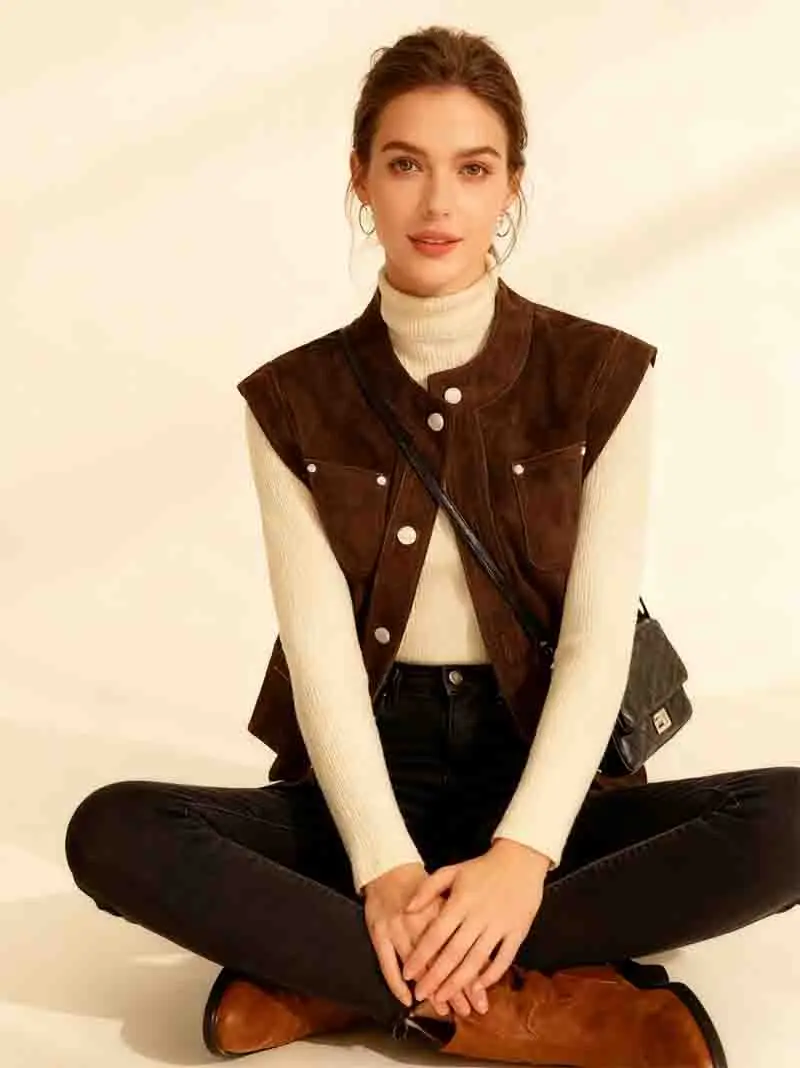 

Vests Waistcoats Thin Womens Vest Zip Up Y2K Summer Open-Knit Minimalism Cropped Airy Ulzzang Lovely Youthful Girlish Feminine