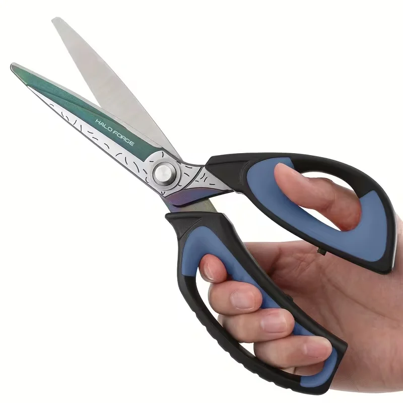 Heavy‑duty Multi‑purpose Scissors, Sharp Titanium‑coated Rust‑proof Stainless Steel, for Cutting Leather, Rope, Fabric & Plastic