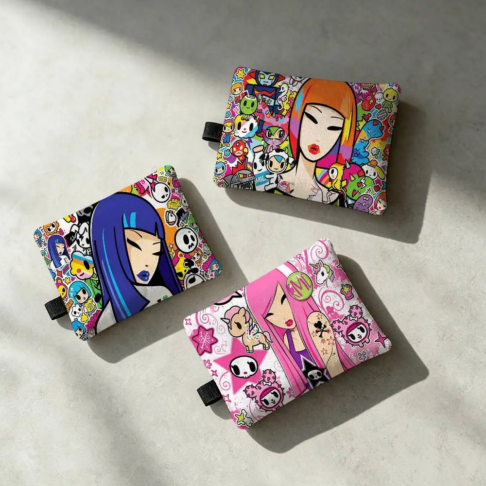 Cartoon T-Tokidoki Waterproof Zipper Coin Purse Lightweight Hanging Key Pouch Card Holder For Daily Use