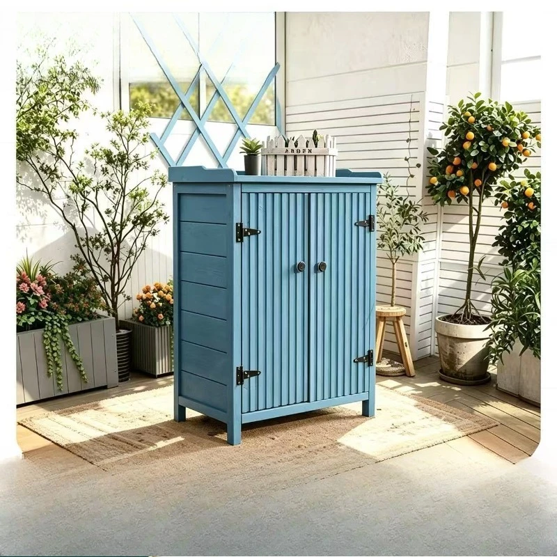 Outdoor small courtyard storage cabinet, rainproof, waterproof and sunscreen storage room, tool box, outdoor cabinet,