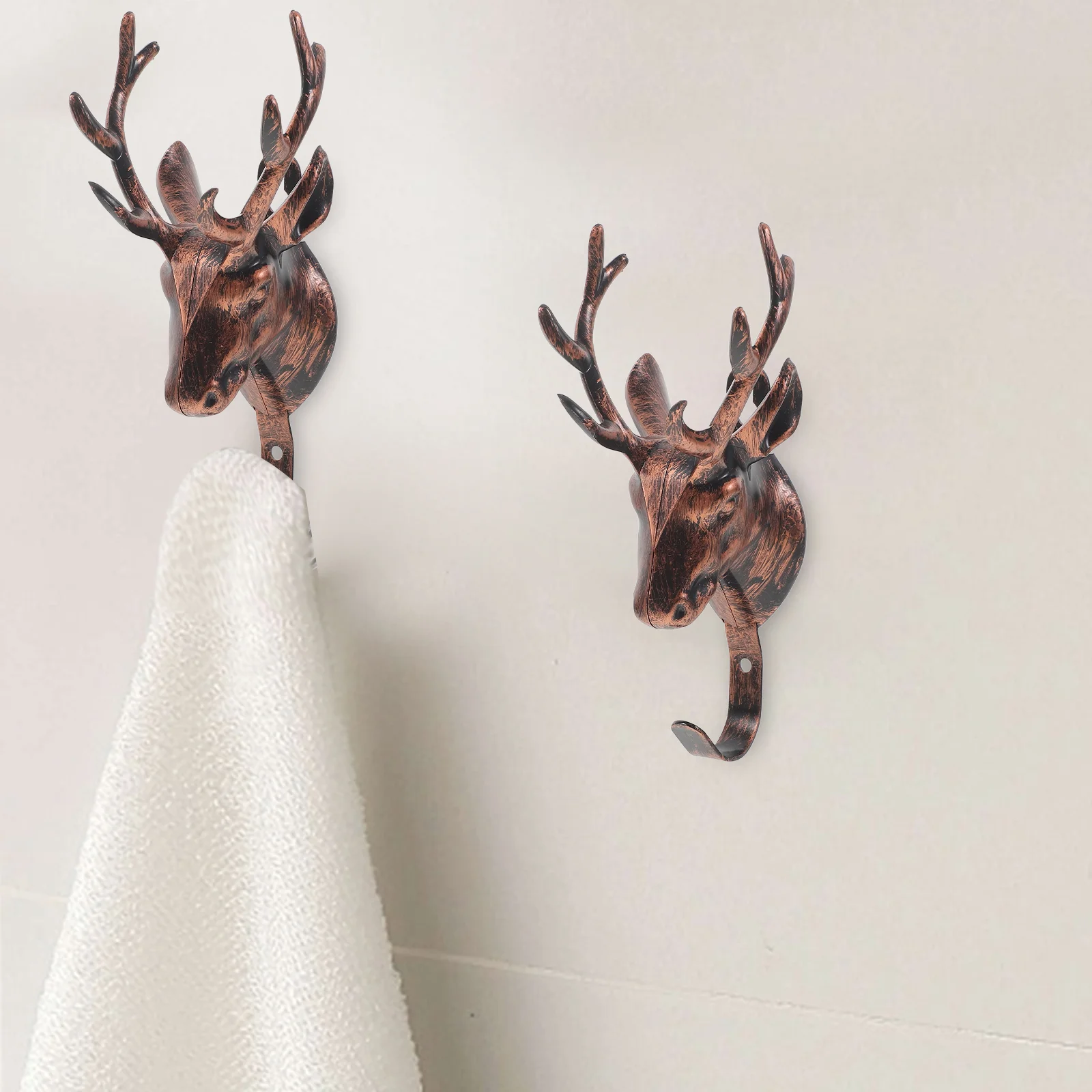 

Deer Head Hook Hooks Retro Novelty Wall Mount Bedroom Animal Vintage Hanger Hangers Home Creative Clothes Rack