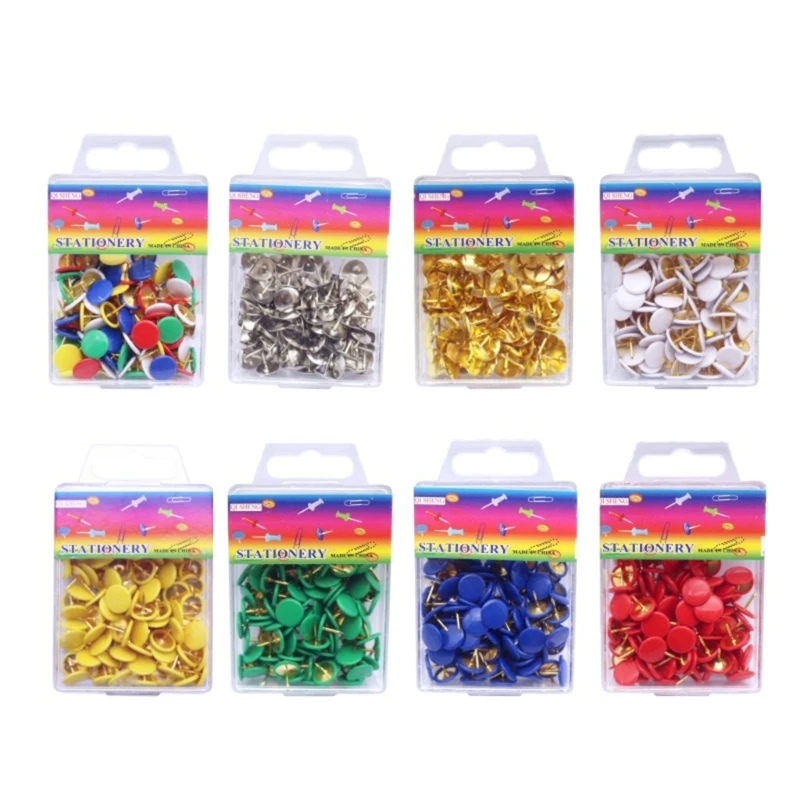 100 Peças Cores Metal Pins Push Pins Tachinhas Decorativas para Mapas de Parede, Fotos, Bulletin Board ou Cork Boards