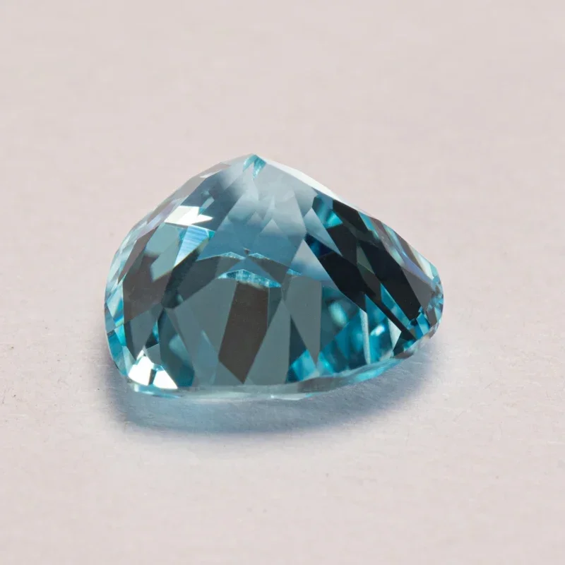 Lab Grown Sapphire Aquamarine Heart Shape VVS1 Gemstone for Charms Diy Jewelry Making Necklace Ring Selectable  AGL Certificate