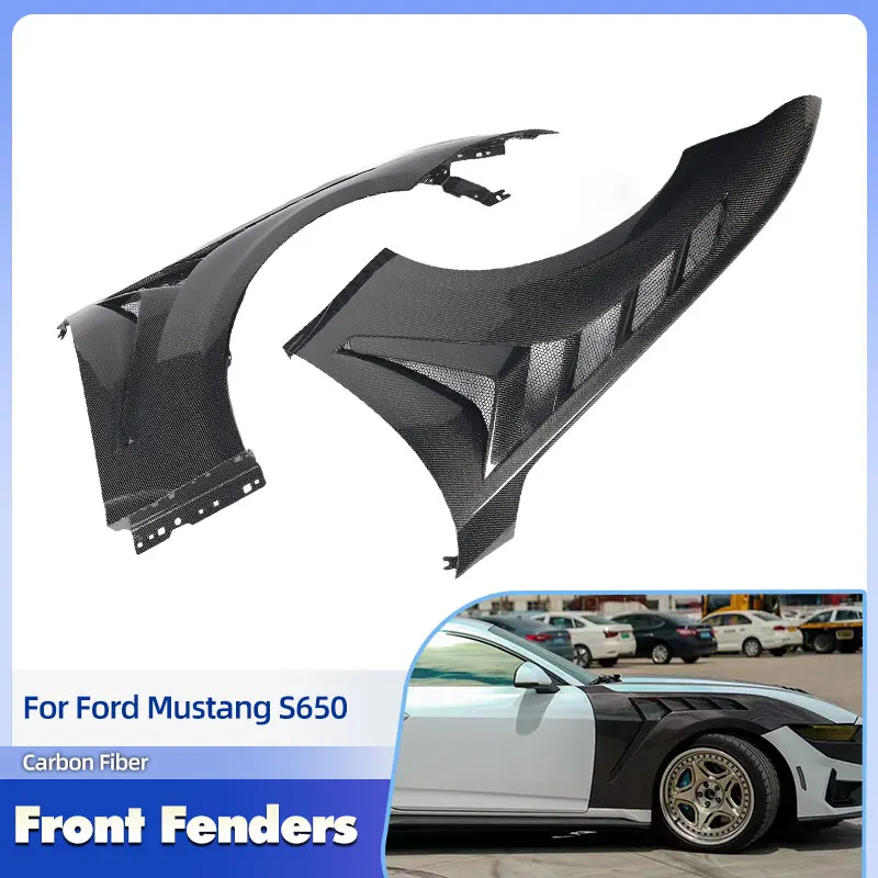 

Car Front Side Fenders Flares Carbon Fiber for Ford Mustang S650 2024 2025 Racing Side Fender Vented Exterior Trims Body Kits