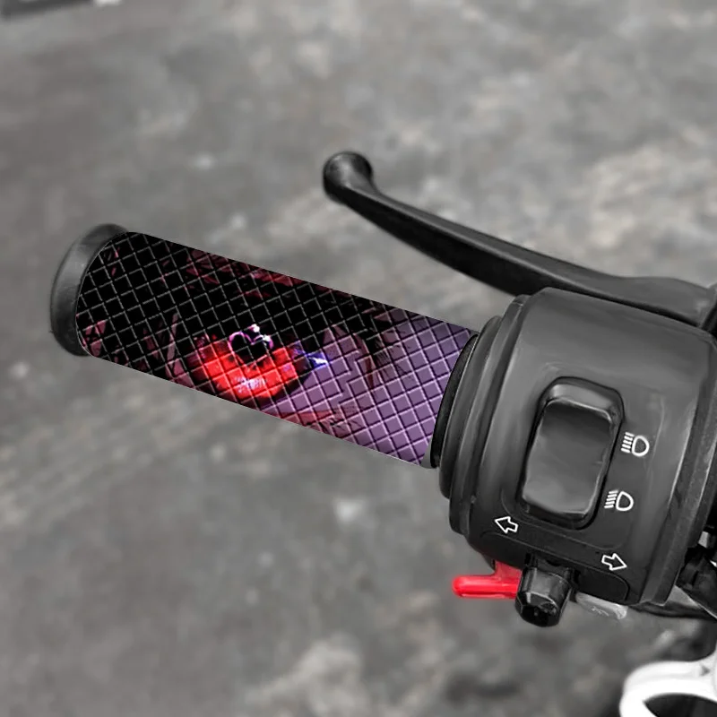 2Pcs/set Anime Red Heart Eyes Handlebar Stickers, Waterproof Anti-Slip Vinyl Decals for Motorcycle E-Bike Scooter