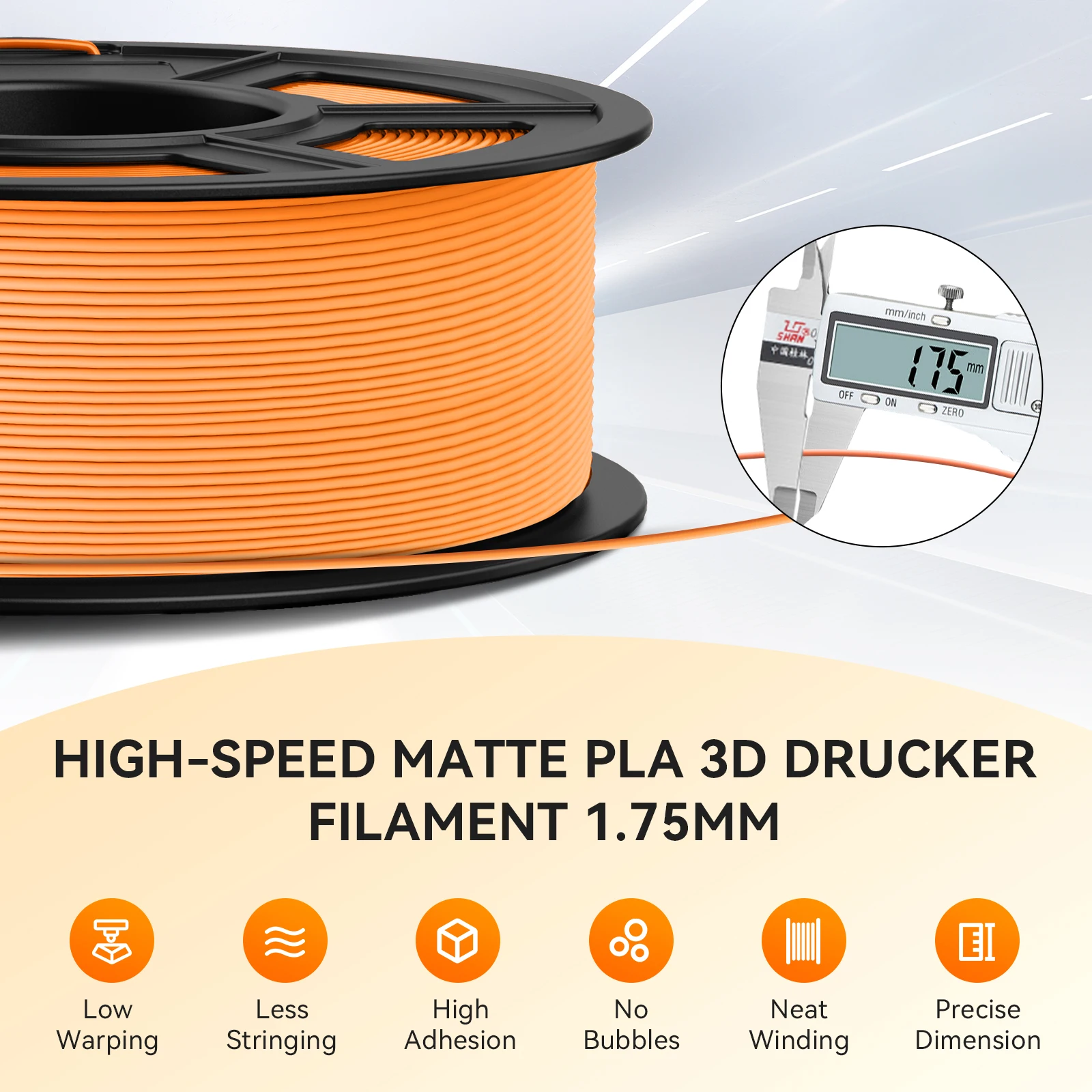 JAYO 5Rolls High Speed Matte PETG 3D Printer Filaments 1.75mm no Bubble Free Mixed Color FDM 3D Printer Material for 3D Printing