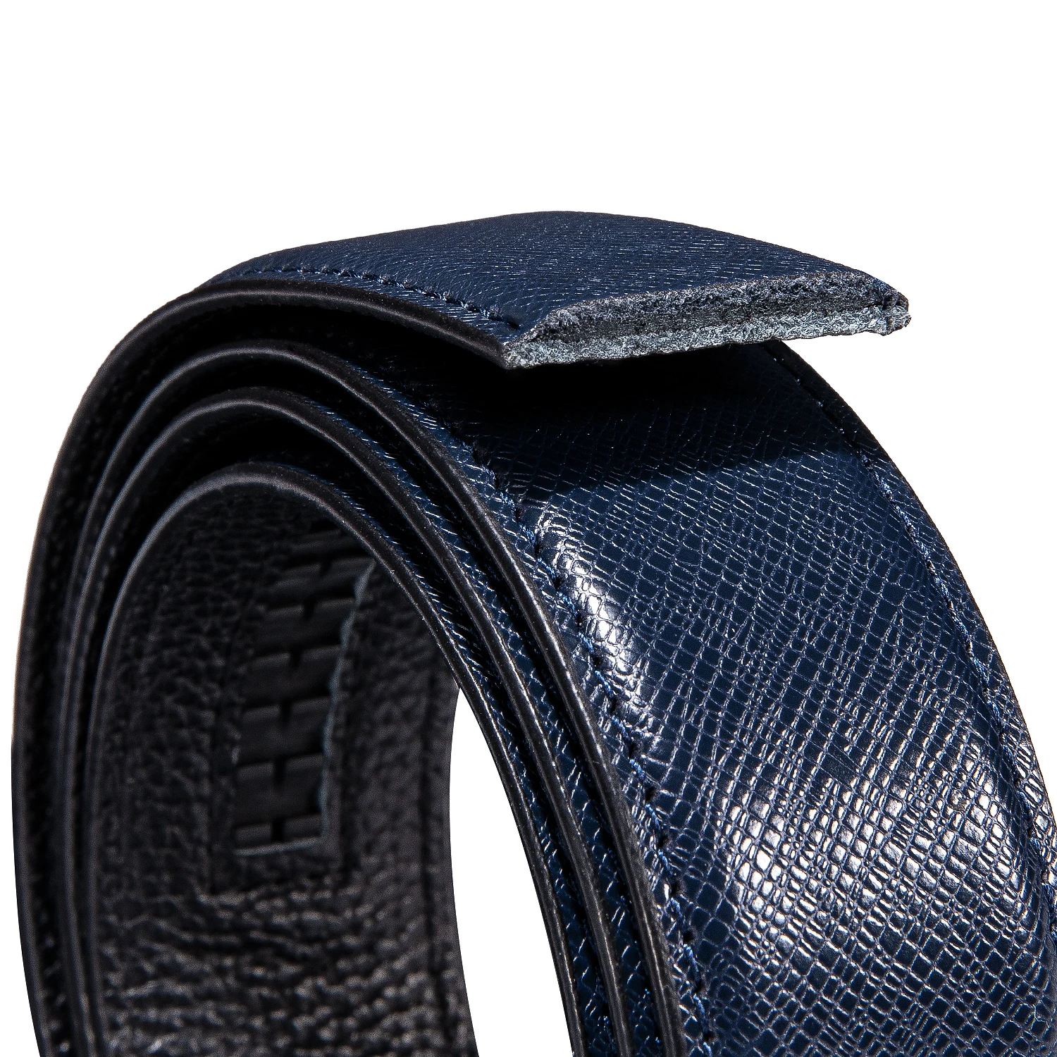 3.5cm wide Luxury Leather Belts for Men Automatic Buckle Blue Men\'s Belt without Buckle 130CM