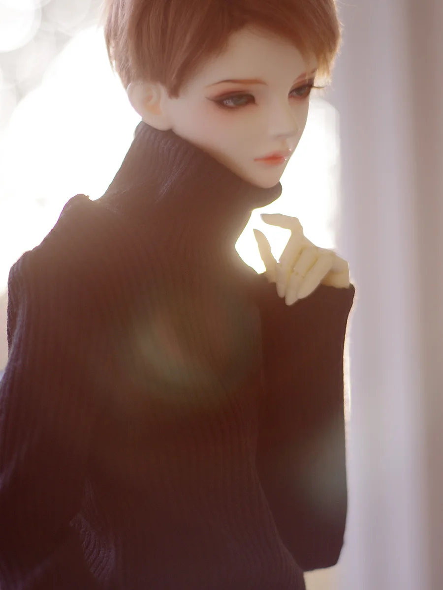 BJD Clothes Doll Tops Black And White Knitted High Neck Sweater Tops For Currency 1/3 BJD SD DD SD13 SD17 Uncle Doll Accessories