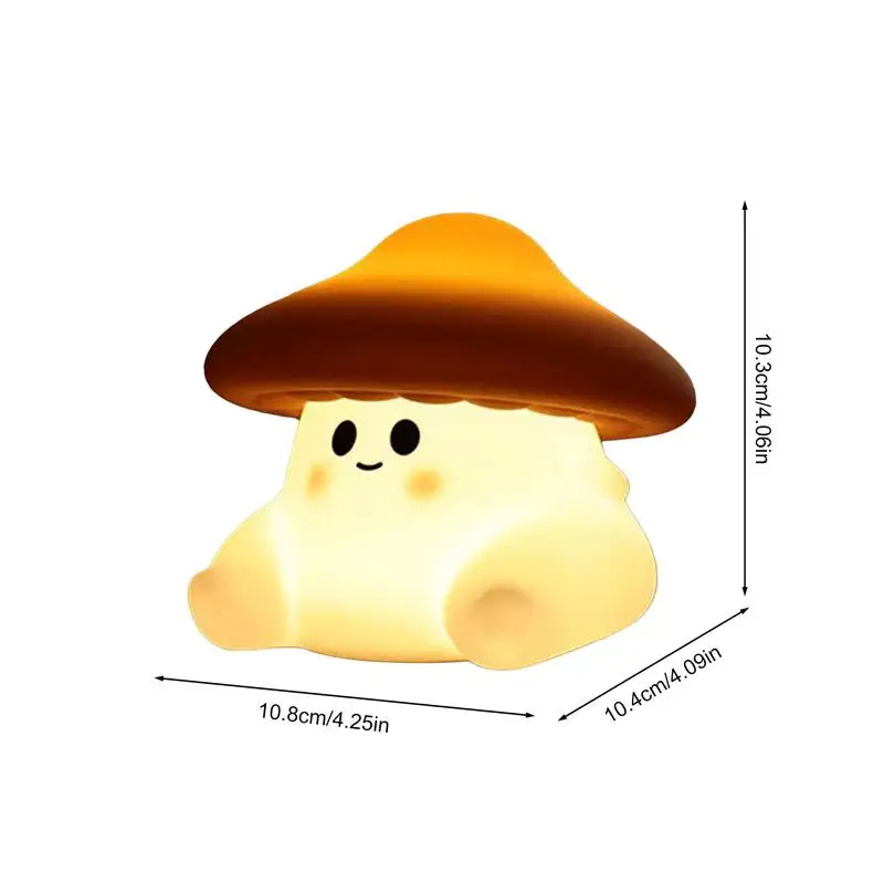 Mushroom Light Led Squishy Night Light For Kids Innovative Sensor Long-Lasting Battery Table Decor For Kids Room Boys Girls