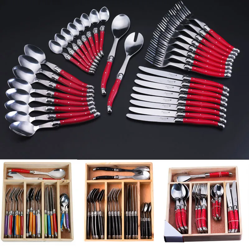 Multicolor Tableware Steak Knife Fork Spoon Set Western Flatware Spoon 34X