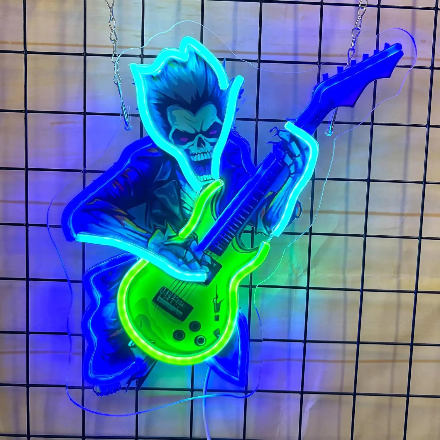 

Zombie Playing Electric Guitar Neon Sign UV Printed Music Led Light Pop Art Wall Light Bar Gaming Room Bedroom Decoration