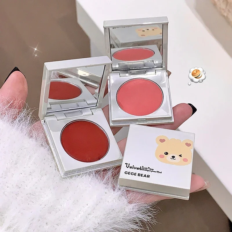 متعددة الأغراض ماكياج الوجه أحمر الخدود كريم مثير أحمر ماتي ترطيب أحمر الشفاه ملمع الشفاه الخد كونتور الظل الخوخ الوردي لوحة أحمر الخدود #2