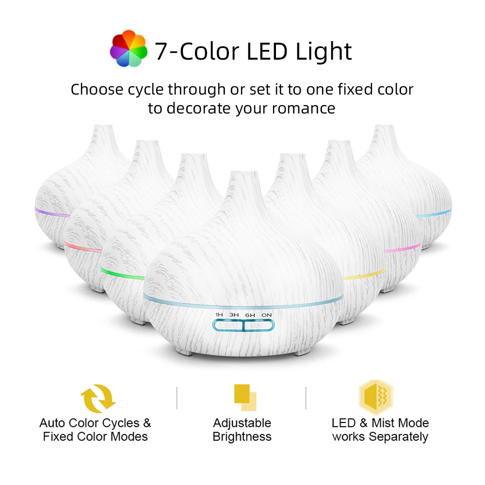 Diffuser For Home For Home 550ml For Home Aromatherapy Aroma Oil Diffuser  6 Essential Oils  Auto Shut Off  Quiet Ultrasonic Hum