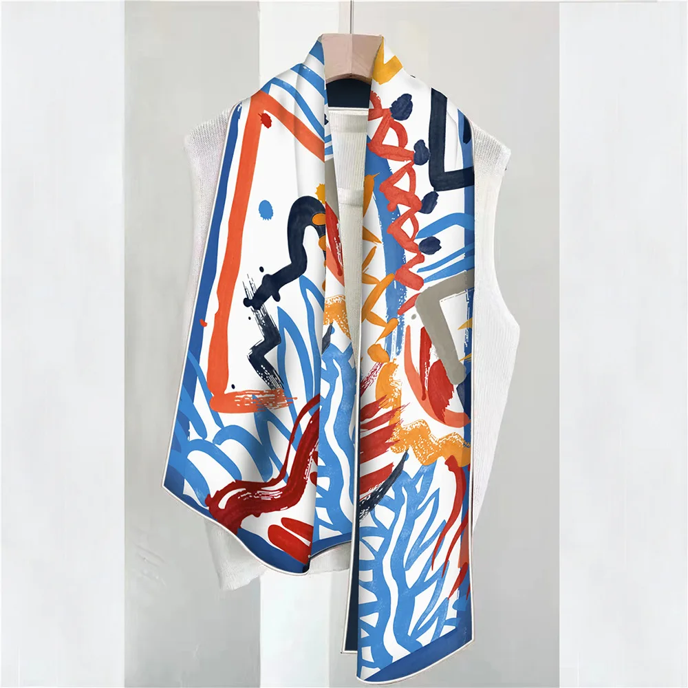 الفاخرة وشاح مصمم 150 سنتيمتر 40 سنتيمتر شالات طويلة امرأة الأوشحة للرقبة إكسسوارات الشعر حقيبة فخمة حزام الديكور هدية الكريسماس #6