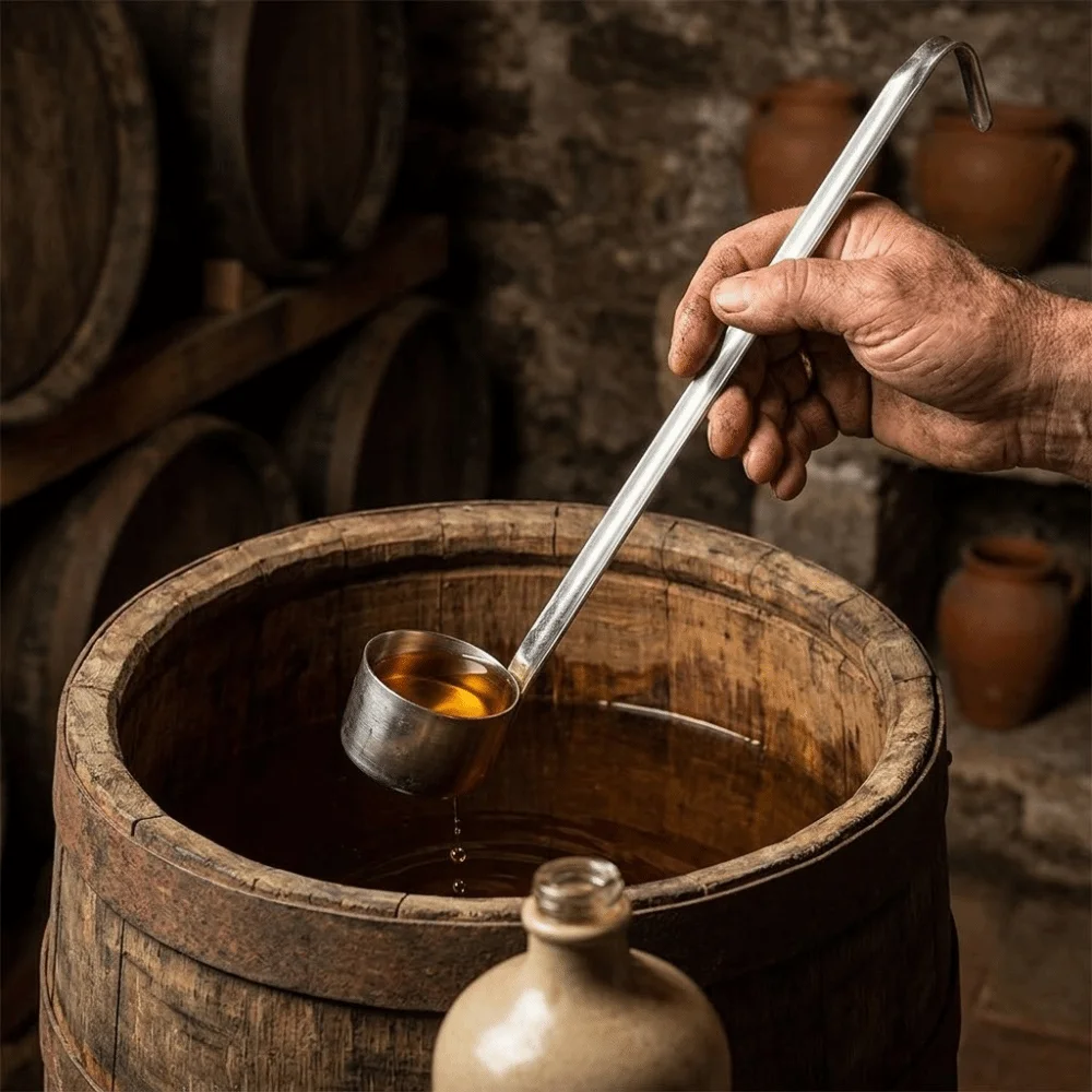 Practical Scoop 316 Rustless Wine Ladle Thickened Solid Long Handle Spoon Smooth Edge Silver Oil Scoop Oil Taking