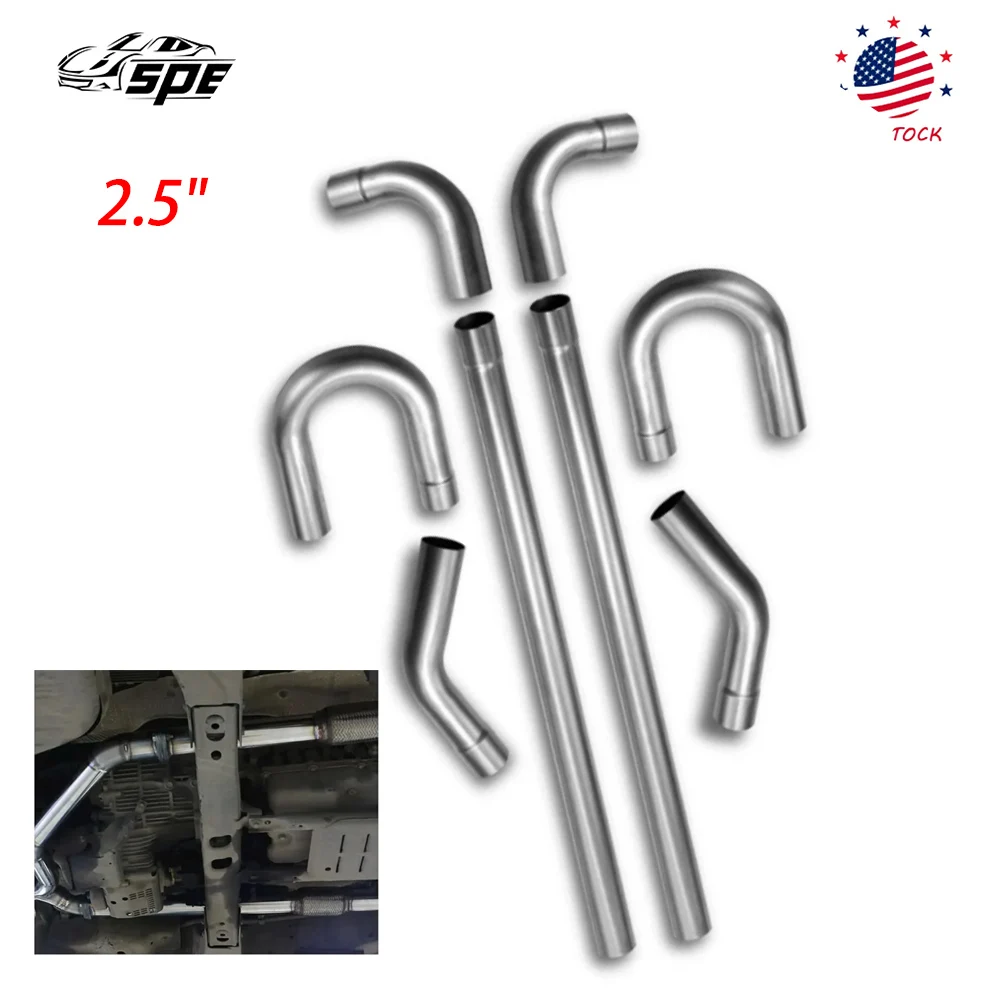 

Universal 2.5" 8PCS Aluminum Turbo Intercooler Elbow Pipe Kit U-Bend 90° Piping Kit Silver
