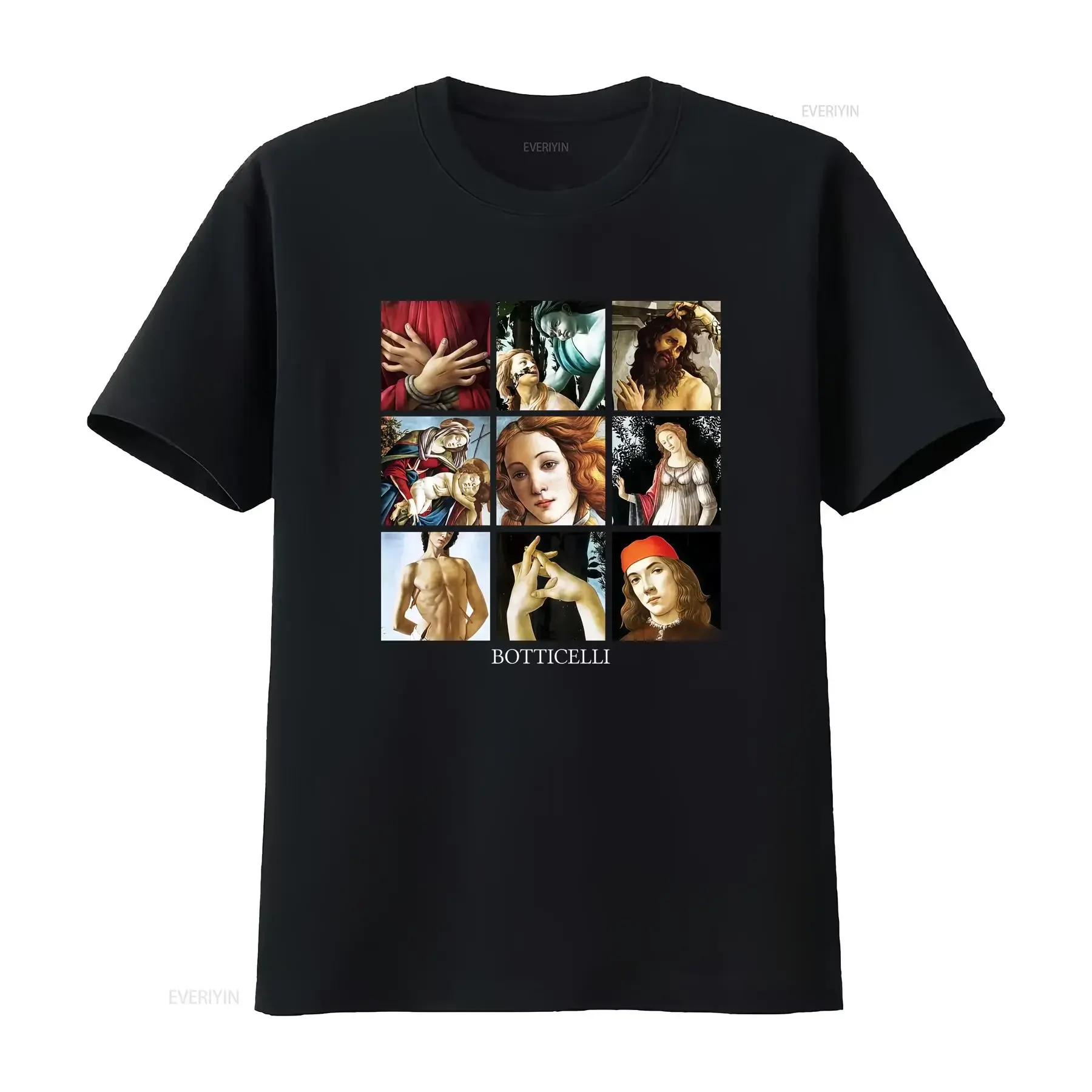 Botticelli Details T Shirt Art History vintage Washed Comfortable graphic fashion Soft Stylish homme Casual streetwear vintage