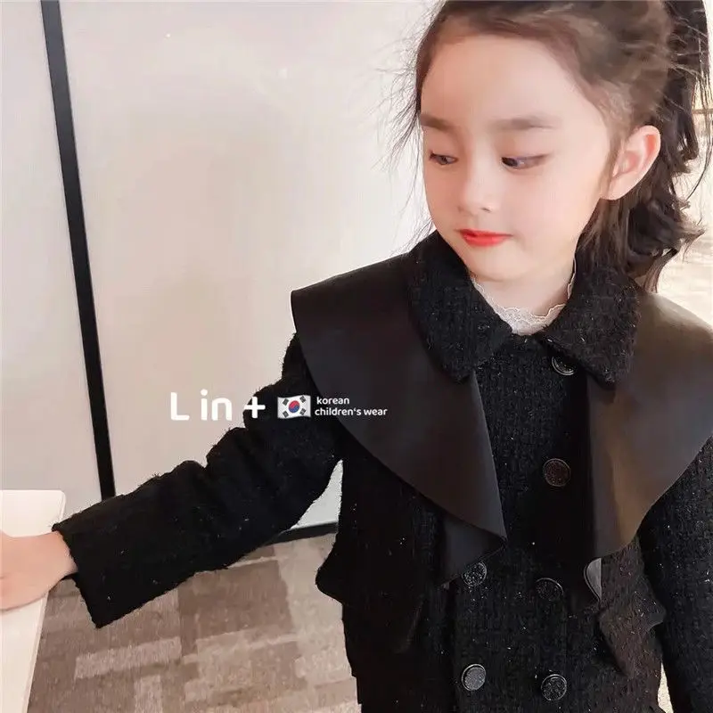 Autumn Sets Thick Kids Clothes Childrens Princess 2Pcs Suit Korean Fashion Baby Girls Warm Coat+Shorts Outfits Elegance Sets