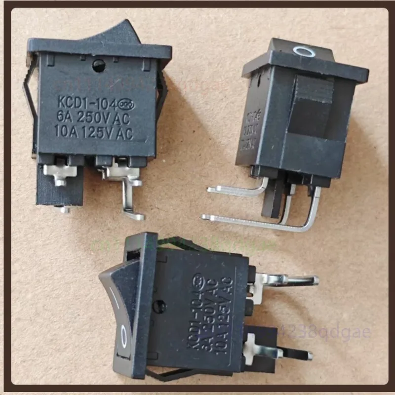 1PCS KCD1-104 Rocker Switch 4 Pin 2 Position Bent Terminal 6A 250VAC 15x21mm Repair Replacement Part