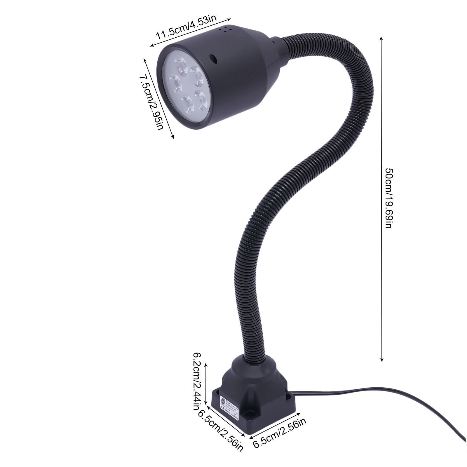 LED ضوء العمل مرنة أوزة الرقبة مصباح العمل 5W قاعدة ثابتة لآلة طحن المخرطة