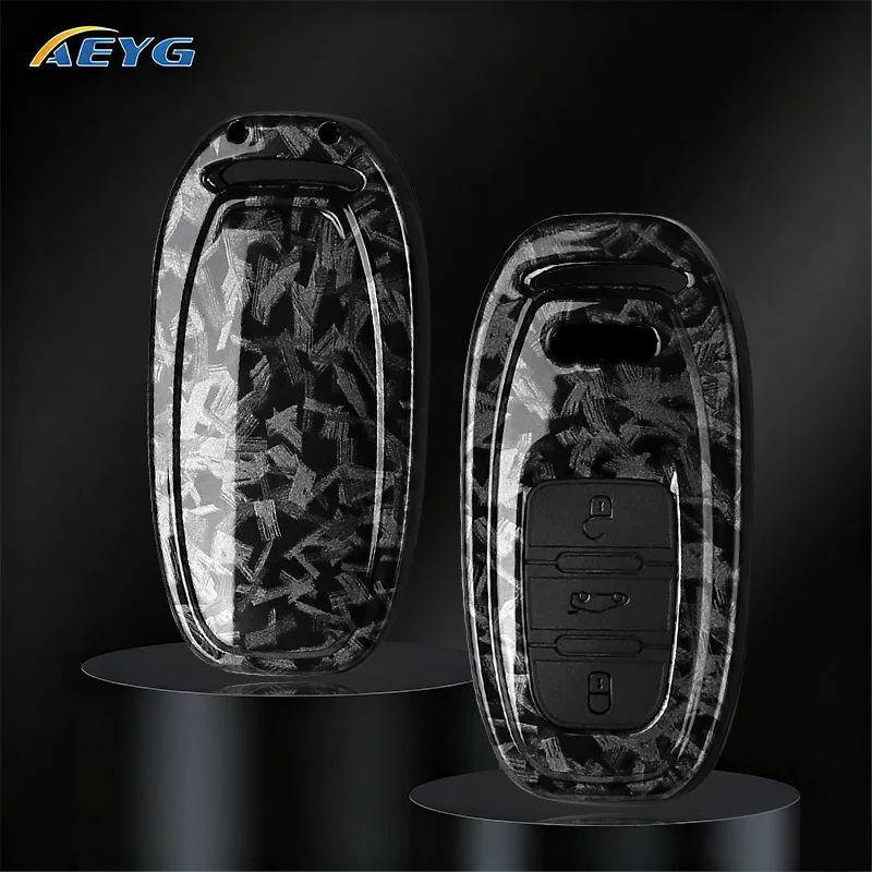 Image of Auto ABS Schlüssel Fall Abdeckung Shell Für Audi A1 A3 8V A4 B8 B9 A5 A6 C7 A7 A8 Q3 Q5 Q7 S4 S6 S7 S8 R8 TT Fob schlüssel kette Zubehör